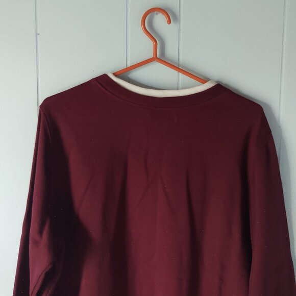 Northern Tradition Red Crewneck Sweatshirt with Embroidered Detailing - Petite - Picture 5 of 7